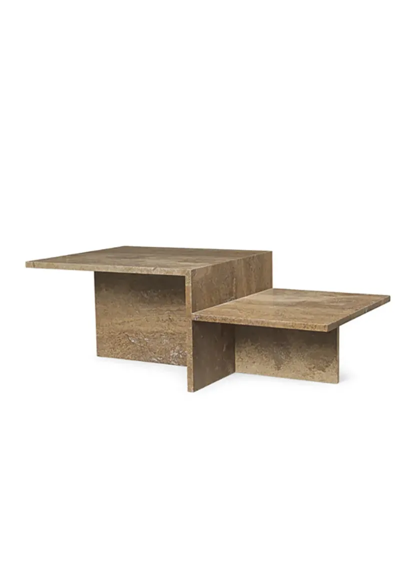 Ferm Living Distinct Coffee Table, Dark Brown Travertine fra> Sofaborde