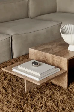 Ferm Living Distinct Coffee Table, Dark Brown Travertine fra> Sofaborde