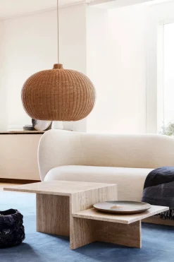 Ferm Living Distinct Coffee Table, Dark Brown Travertine fra><noscript><img width=