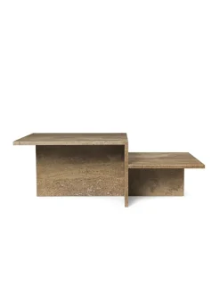 Ferm Living Distinct Coffee Table, Dark Brown Travertine fra><noscript><img width=