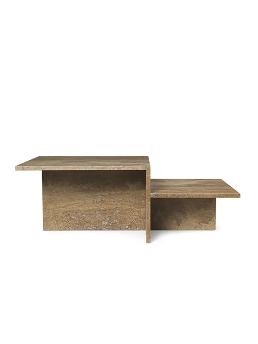 Ferm Living Distinct Coffee Table, Dark Brown Travertine fra> Sofaborde