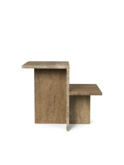 Ferm Living Distinct Side Table, Dark Brown Travertine fra><noscript><img width=