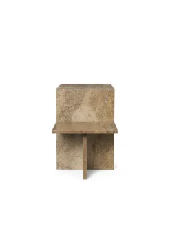Ferm Living Distinct Side Table, Dark Brown Travertine fra><noscript><img width=