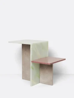 Ferm Living Distinct Side Table, Dark Brown Travertine fra><noscript><img width=