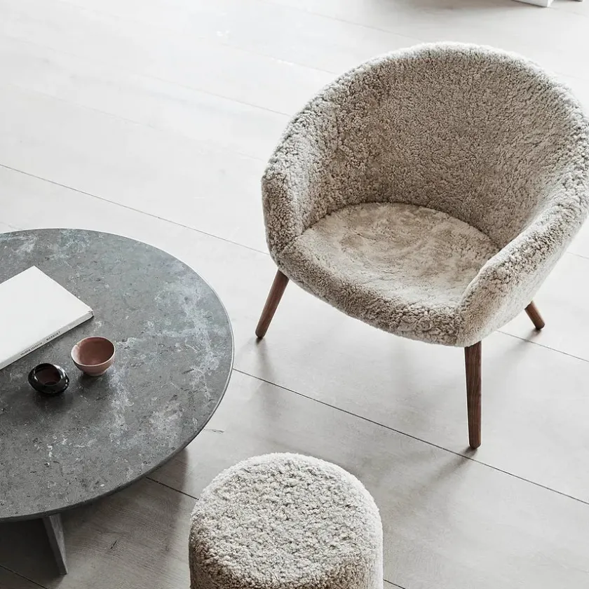 Fredericia Furniture Ditzel Lounge Chair, lammeskind fra> Loungestole|Lænestole