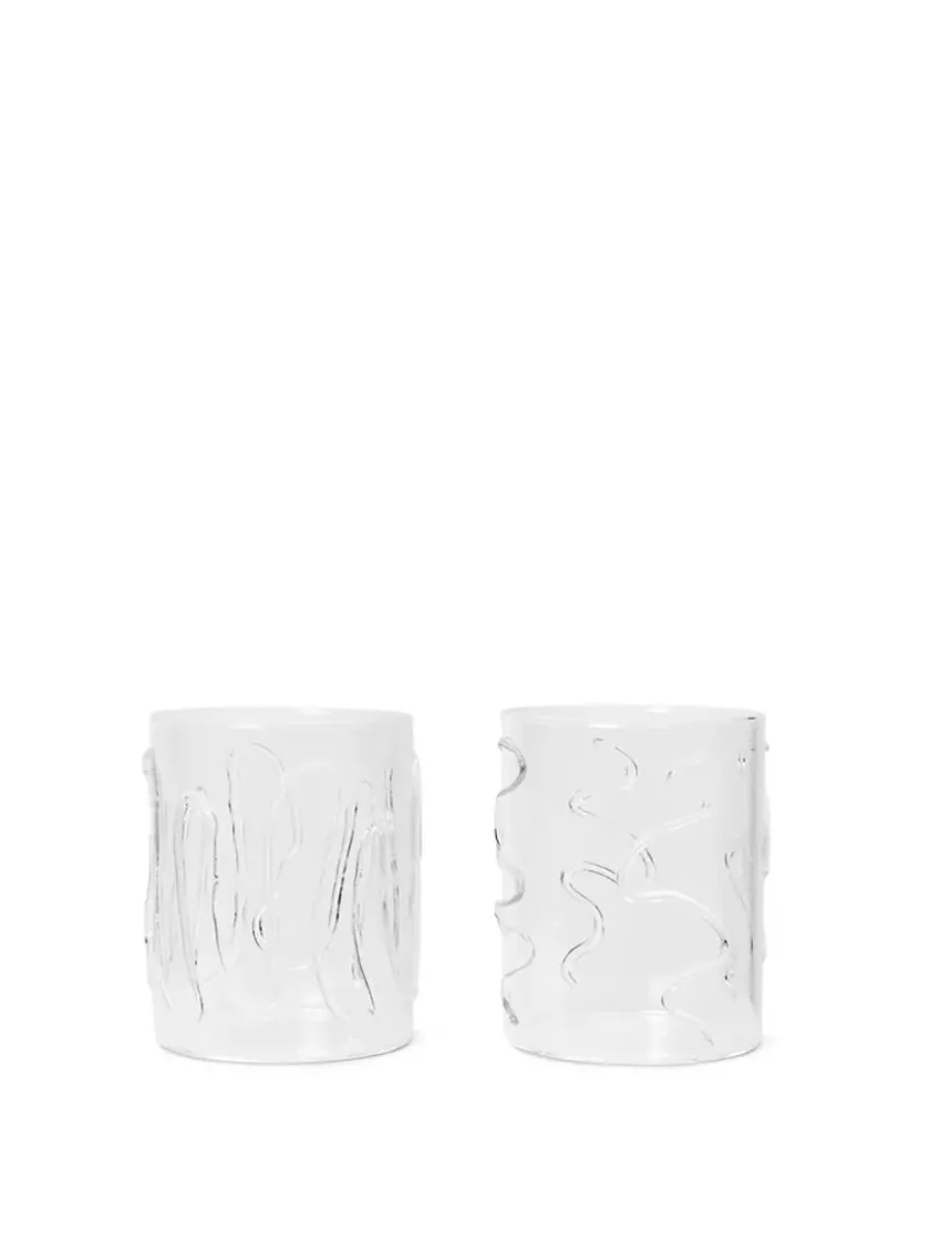 Ferm Living Doodle Glasses Tall, sæt á 2 stk. fra> Service