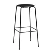 Fritz Hansen Dot Høj Barstol m. 4 ben, sort stel/sort læder af Arne Jacobsen> Barstole