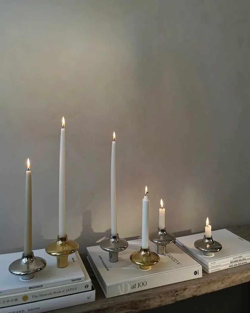 Hein Studio Doublet Candleholder Large, gold fra> Lysestager