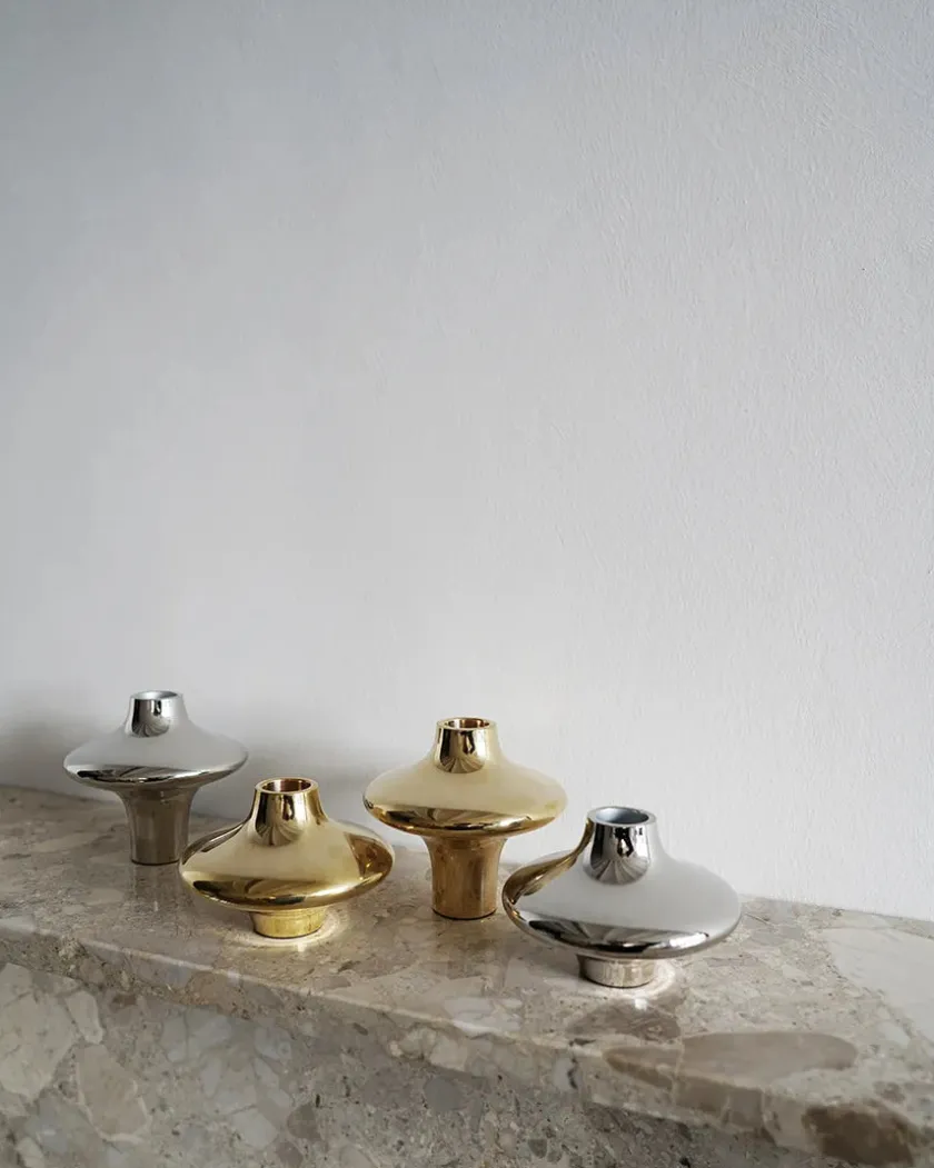 Hein Studio Doublet Candleholder Large, gold fra> Lysestager