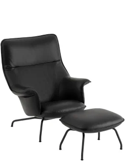 Muuto Doze Lounge Chair inkl. Fodskammel, cognac refine leather fra><noscript><img width=