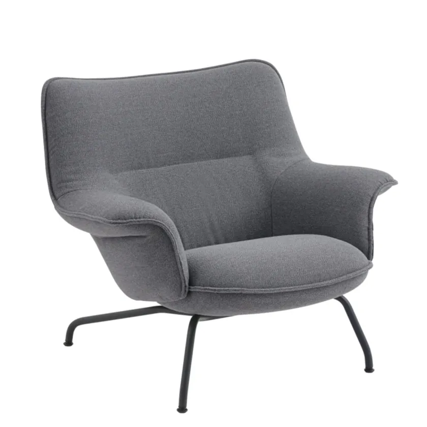Muuto Doze Lounge Chair, Low Back, Heath tekstil, Tube base fra> Lænestole