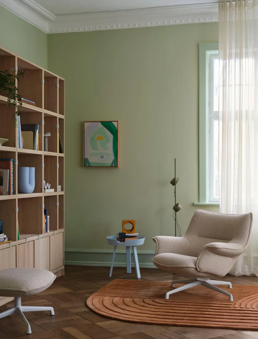 Muuto Doze Lounge Chair, Low Back, Ocean 80/tekstil, Tube base fra> Lænestole