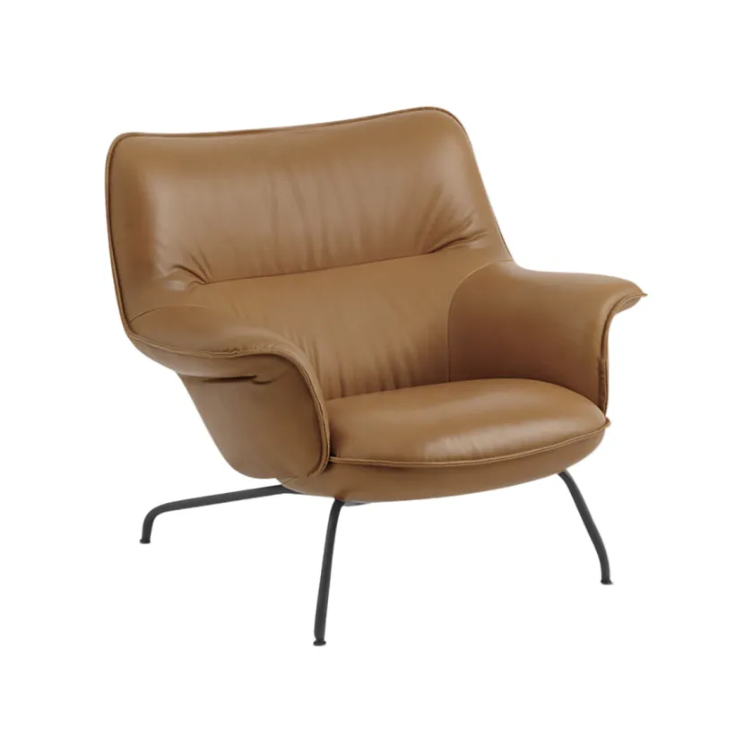 Muuto Doze Lounge Chair, Low Back, Ocean 80/tekstil, Tube base fra> Lænestole