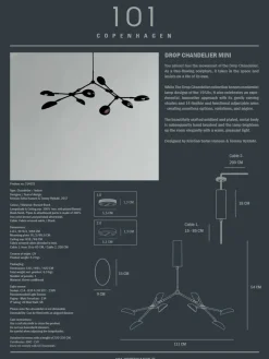 101 Copenhagen Drop Chandelier, mini burned black fra><noscript><img width=