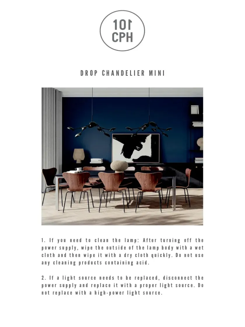 101 Copenhagen Drop Chandelier, mini oxidized fra> Lysekroner|Spots