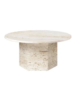 GUBI Epic Coffee Table Ø80 cm, travertine fra><noscript><img width=