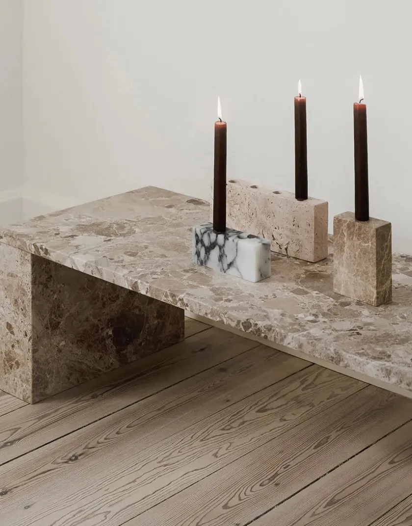 Wabi Sabi Nordic Epode Lysestage, calacatta violetta fra> Gaver Til Hende|Kalenderlys & Julelysestager
