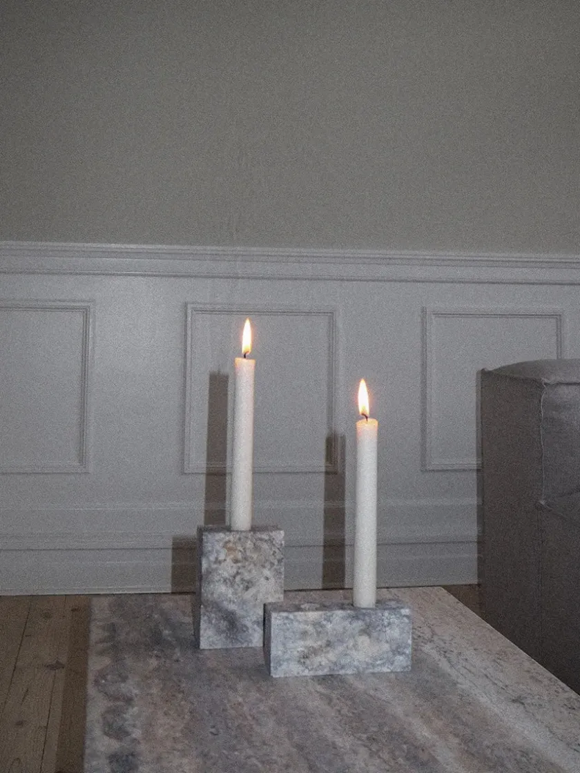 Wabi Sabi Nordic Epode Lysestage, calacatta violetta fra> Gaver Til Hende|Kalenderlys & Julelysestager