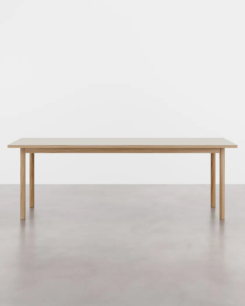 Tablelab ESSENTIAL OAK spisebord 220x90 cm Mushroom, fra> Spiseborde