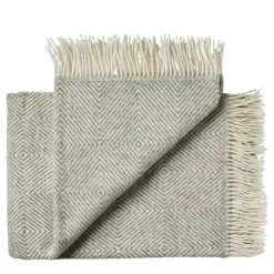 Silkeborg Uldspinderi Fanø Plaid, pebbles beige fra><noscript><img width=