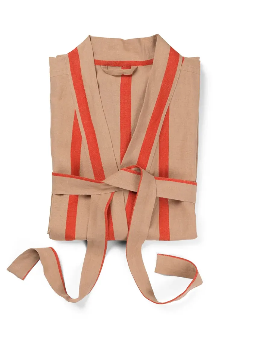 Ferm Living Field Robe, sand/black fra> Tøj|Badeværelsestekstiler