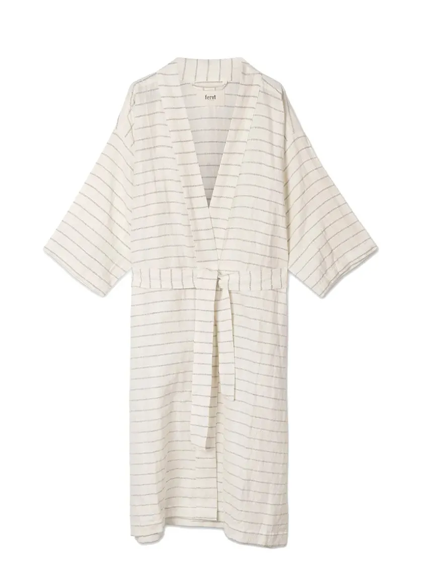 Ferm Living Field Robe, sand/black fra> Tøj|Badeværelsestekstiler