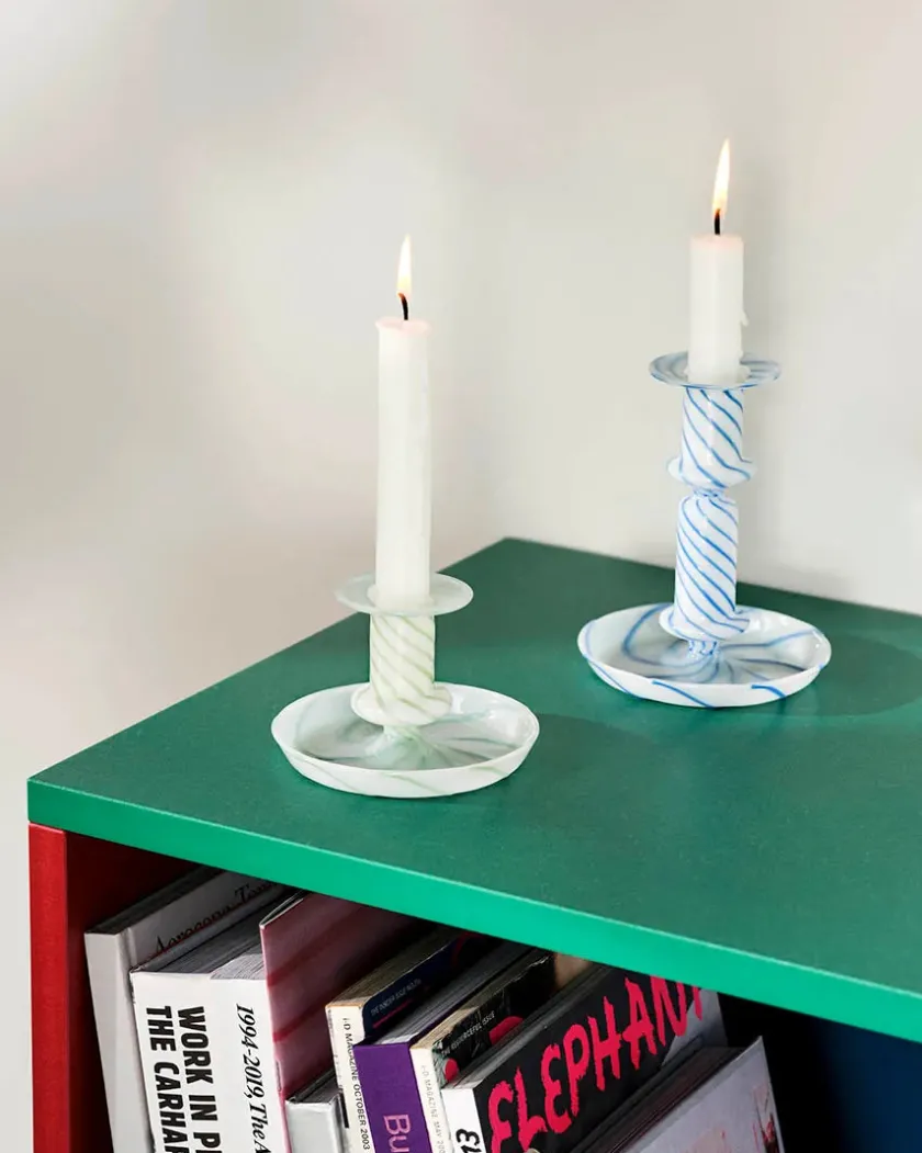 HAY Flare Stripe lysestage fra> Lysestager