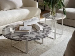 New Works Florence Sofabord Ø90, gris du marais/beige grey fra><noscript><img width=