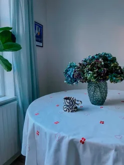 Blåmst Flower Dug, Rund fra><noscript><img width=