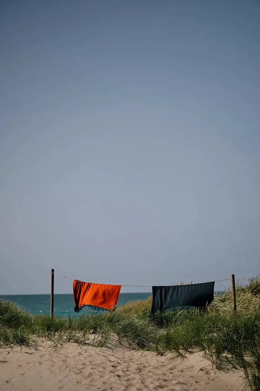 Silkeborg Uldspinderi Franja Plaid, green/orange fra> Puder Og Plaider
