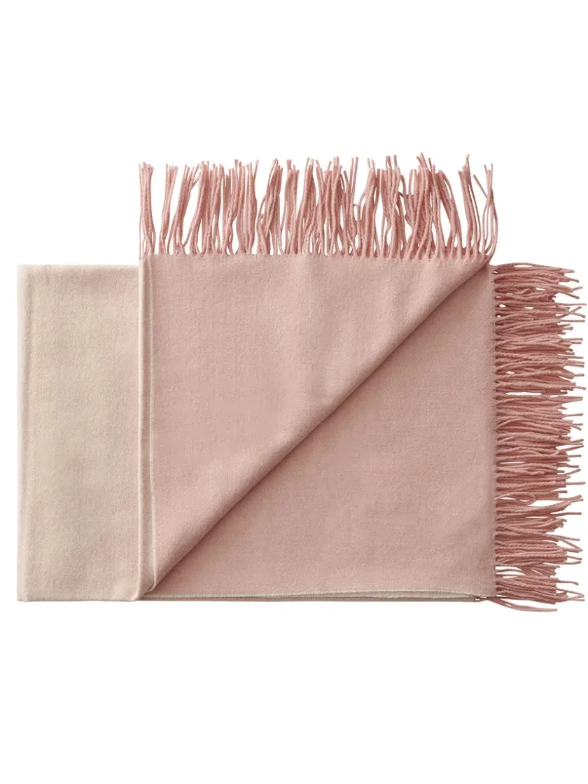 Silkeborg Uldspinderi Franja Plaid, pink/white fra> Puder Og Plaider