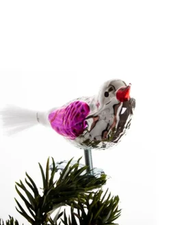 Brink Nordic Fugl m. Klemme 10 cm, sølvfarvet/grøn fra><noscript><img width=