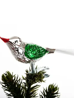 Brink Nordic Fugl m. Klemme 10 cm, sølvfarvet/rød fra><noscript><img width=