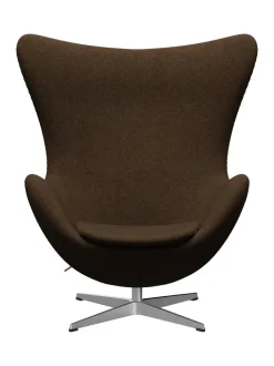 Fritz Hansen Ægget, sort læder/aluminium af Arne Jacobsen><noscript><img width=