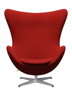 Fritz Hansen Ægget, sort læder/aluminium af Arne Jacobsen><noscript><img width=