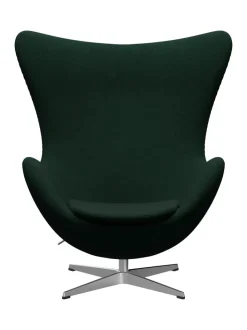 Fritz Hansen Ægget, sort læder/aluminium af Arne Jacobsen><noscript><img width=
