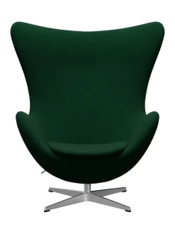 Fritz Hansen Ægget, sort læder/aluminium af Arne Jacobsen><noscript><img width=
