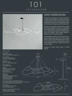101 Copenhagen Ghost Chandelier, Big, Chrome fra><noscript><img width=