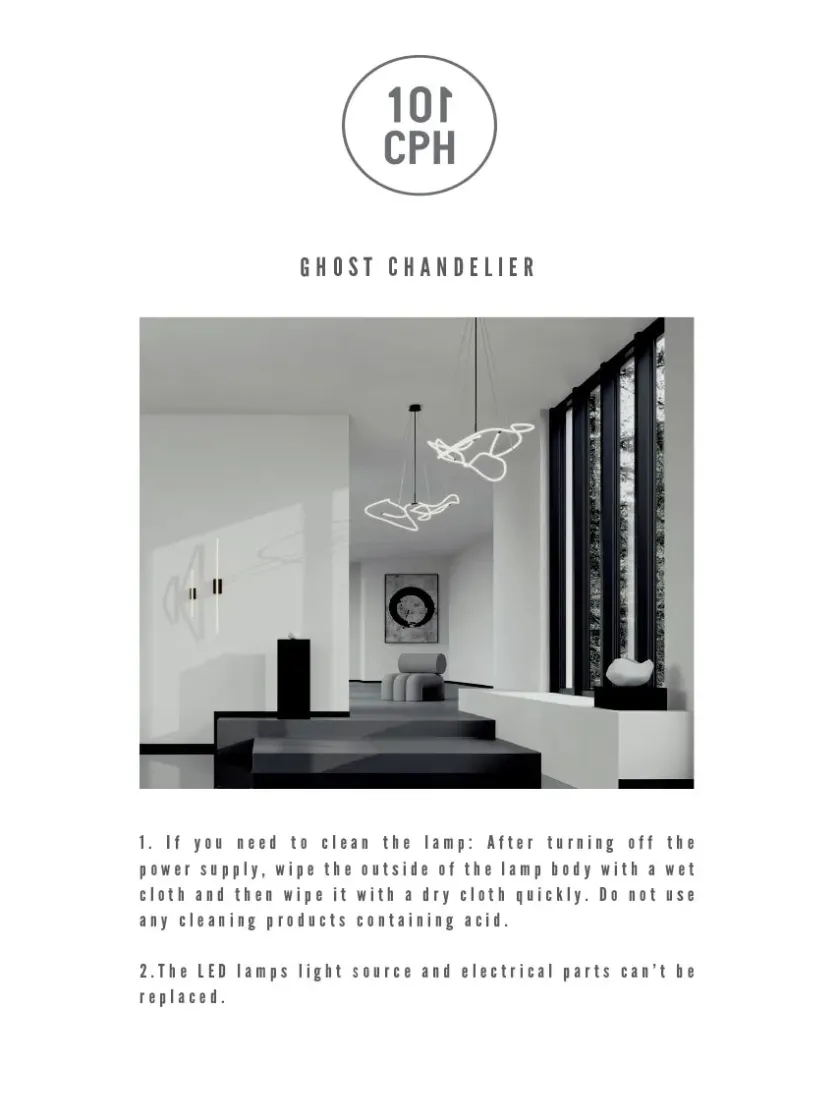 101 Copenhagen Ghost Chandelier, Big, Chrome fra> Lysekroner|Spots