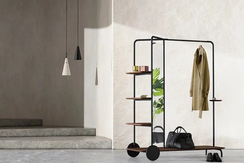 Stellar Works Host Wardrobe, black oak fra> Entrémøbler|Tøjstativer