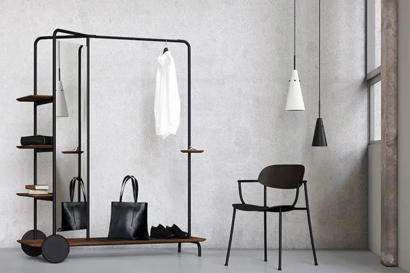 Stellar Works Host Wardrobe, black oak fra> Entrémøbler|Tøjstativer