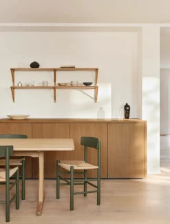 Fredericia Furniture J39 Folkestolen, Khaki grøn af Børge Mogensen> Spisebordsstole