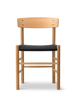 Fredericia Furniture J39 Folkestolen Sædepolstret, Cognac Læder af Børge Mogensen><noscript><img width=