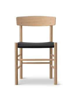Fredericia Furniture J39 Folkestolen Sædepolstret, Cognac Læder af Børge Mogensen><noscript><img width=