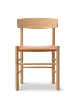 Fredericia Furniture J39 Folkestolen Sædepolstret, Natur Canvas af Børge Mogensen><noscript><img width=
