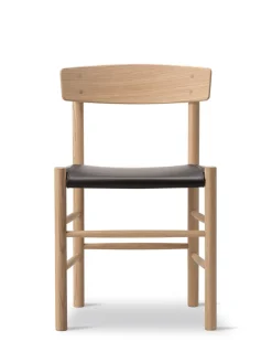 Fredericia Furniture J39 Folkestolen Sædepolstret, Sort Canvas af Børge Mogensen><noscript><img width=