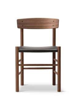 Fredericia Furniture J39 Folkestolen Sædepolstret, Sort Canvas af Børge Mogensen><noscript><img width=