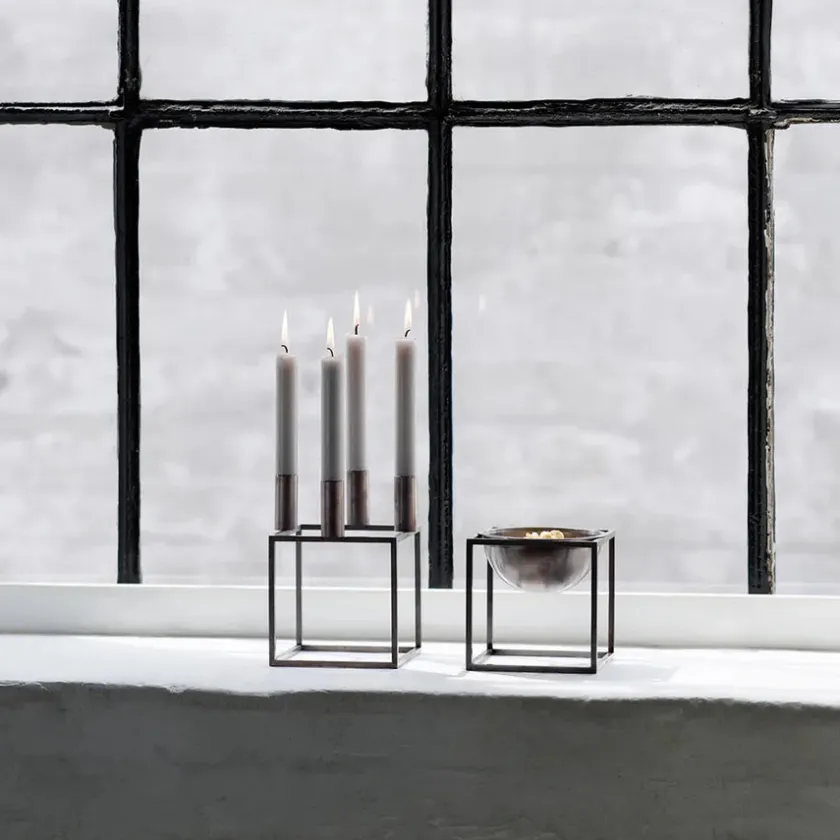 Audo Copenhagen Kubus 4 Lysestage, zink fra> Adventsstager|Lysestager