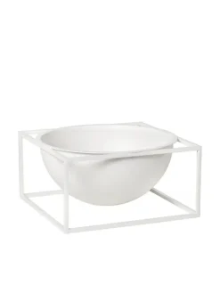 Audo Copenhagen Kubus Bowl Centerpiece Large, hvid fra> Service