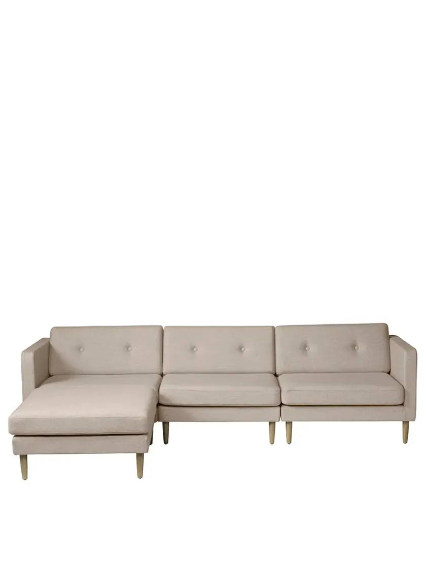 FDB Møbler L42 Firhøj Sofa 3-Personers m. chaiselong, beige fra> Sofaer